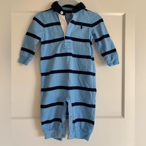 Ralph Lauren Blue Striped Onsie